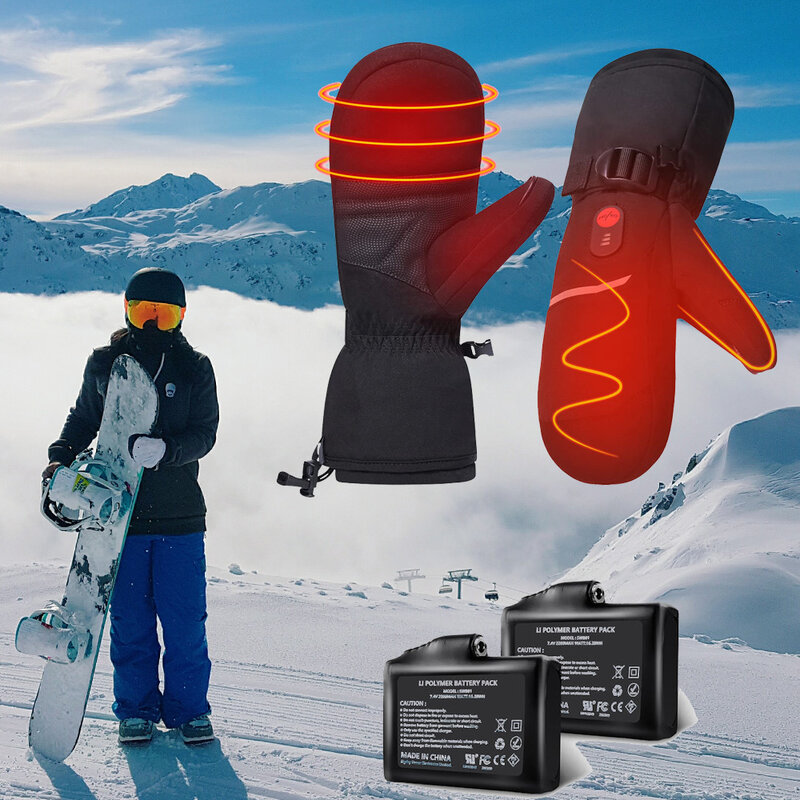 Luvas aquecidas para homens e mulheres, bateria recarregável, esportes de esqui, snowboard, camping, luva de motocicleta, inverno