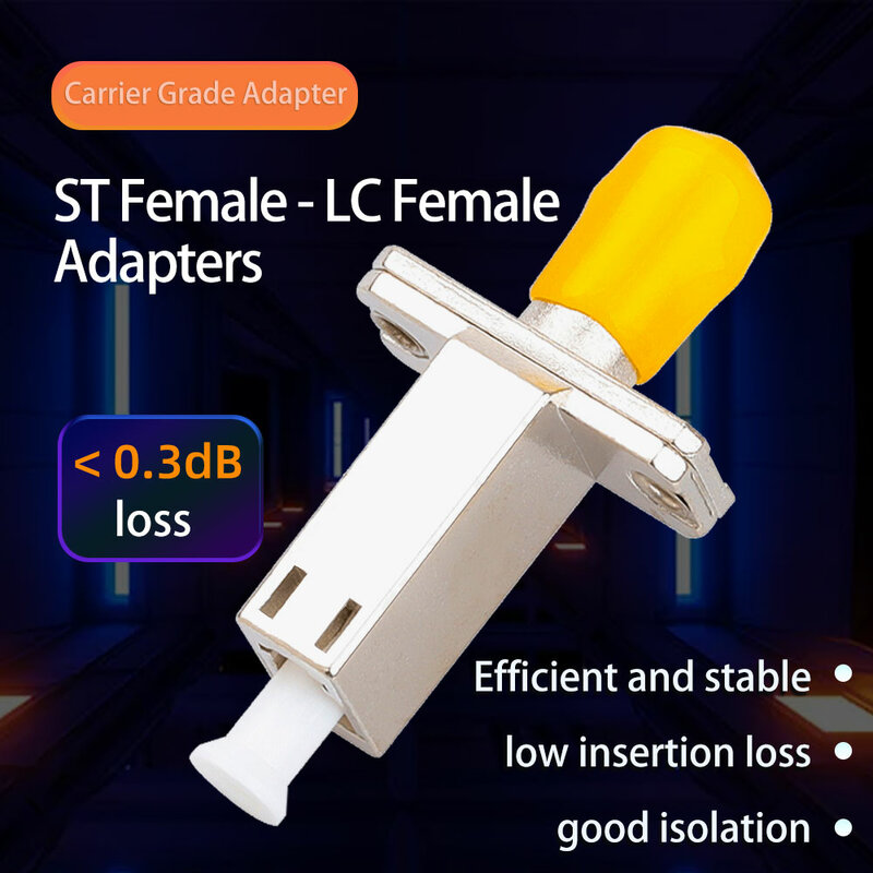 ST-LC Double Female Fiber Adapter Female To Female Fiber Connector Low Insertion Loss Fiber Patch Cord Converter 01310 1550nm