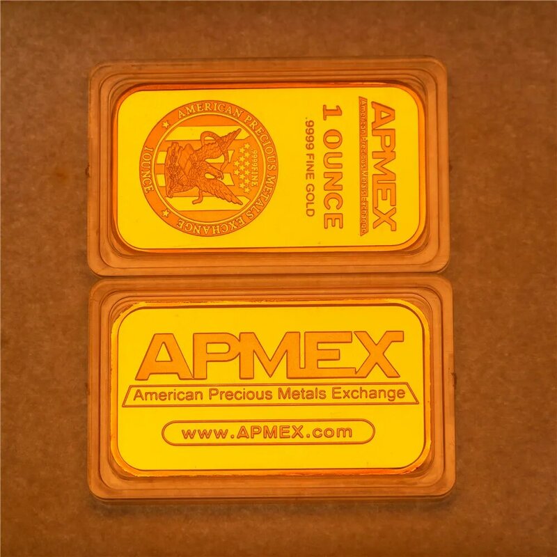 APMEX 골드 바 하이 퀄리티, 금도금 Apmex 금괴, 비자성 실버 바, 비즈니스 선물 밀폐 용기, 1 oz, 핫 세일