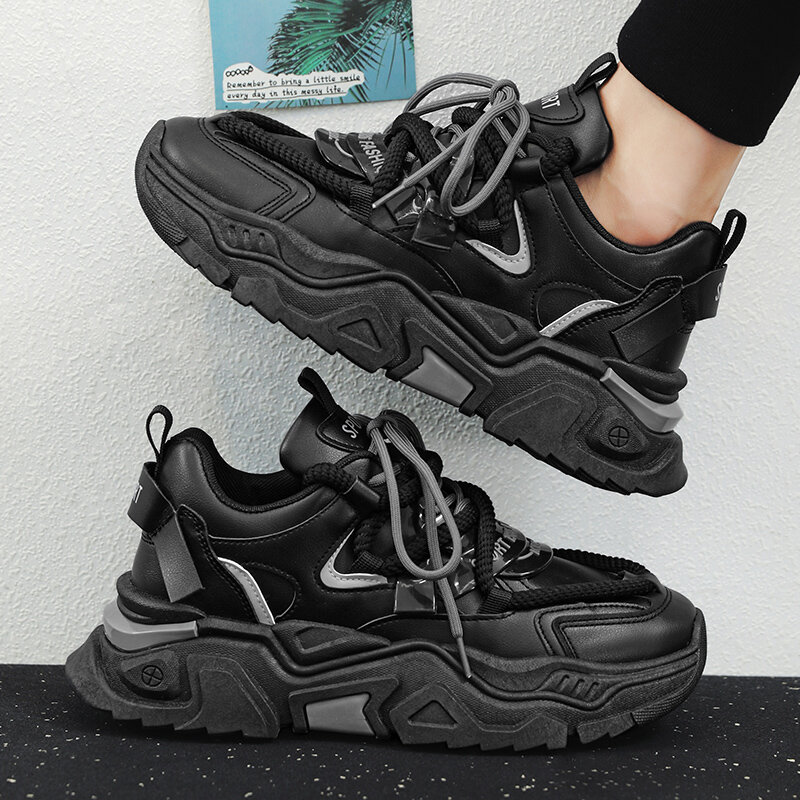 Мужские кроссовки в стиле панк, спортивная обувь для бега, Мужская Вулканизированная прогулочная обувь в уличном стиле, 2024