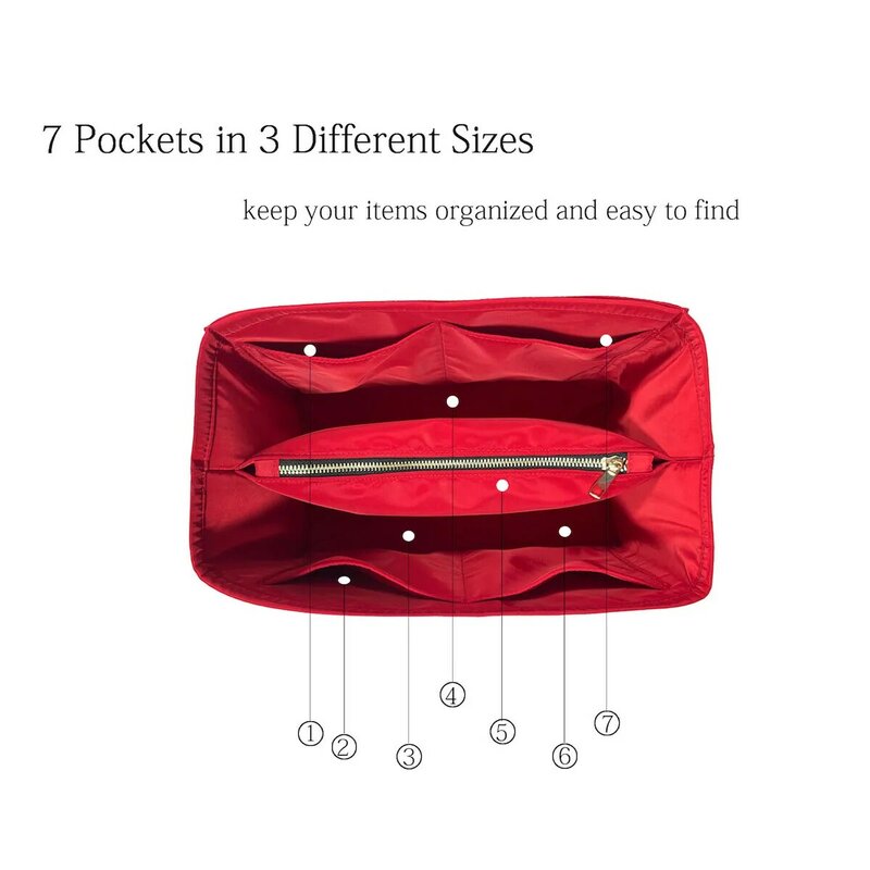 Untuk cepat 25 30 35 40 20 tas insert Organizer Makeup tas tangan mengatur dalam dompet portabel base shaper nilon Premium (Handmad