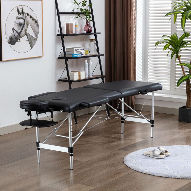 Cama de masaje portátil de 2 secciones mesa para masajes, mesa Facial, mesa de Reiki, camas de SPA para esteticista, altura ajustable