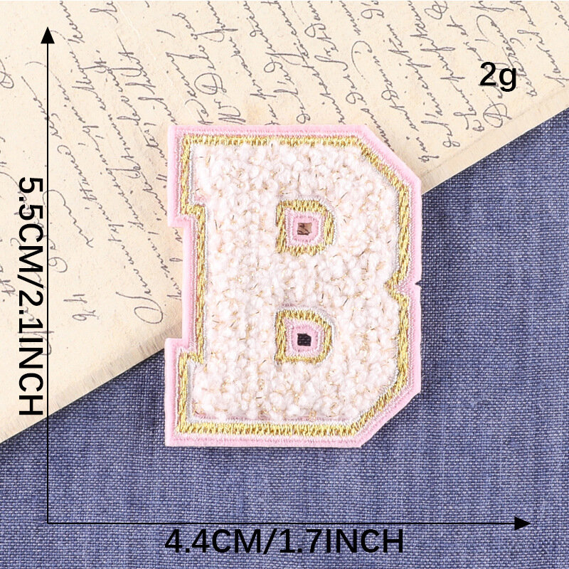1 Set DIY Tas Pribadi Huruf Benang Emas Bordir Alfabet Patch Besi Pada Kantong Stiker