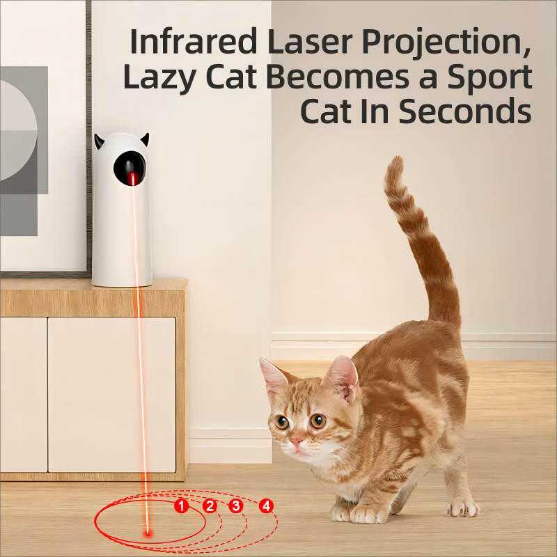 PetShare-juguetes automáticos para gatos, burlas inteligentes interactivas para mascotas, láser LED para interiores, accesorios de juguete para gatos, juguete electrónico de mano para gatos D