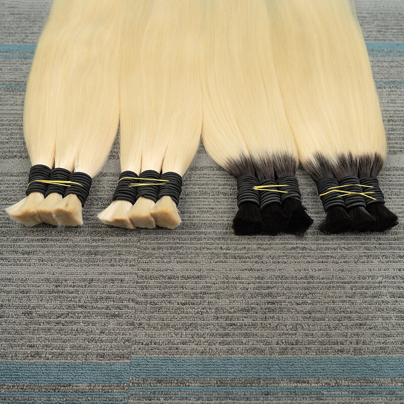 Extensiones de cabello humano, mechones de cabello Natural, negro profundo, marrón, Loiro, Vietnamita, Color rubio, a granel, 613