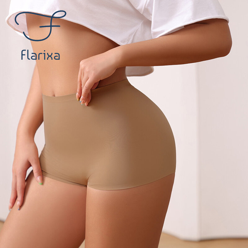 Flarixa Seamless Safety Shorts Skirt Shorts Ice Silk Safety Pants Women's Mid Waist Breathable Boxer Briefs Breathable Knickers