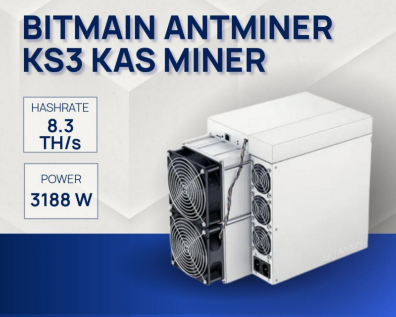 Bitmain ANTMINER KS3 8T KHeavyHash Algorythm KAS Miner, CR compre 2 y Obtenga 1 gratis