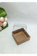 Подарочная коробка из крафт-бумаги, 100 шт., 9x9x3 см, коробка из крафт-бумаги с ацетатной крышкой