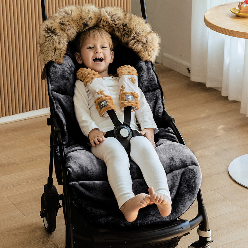 Śpiwór koperta zimowa w wózku wózek dziecięcy 0-24 miesięcy pieluszka noworodek kokon wiatroszczelny odpinany kołnierz futrzany
