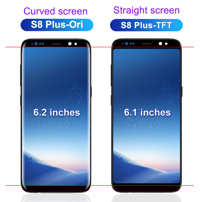 คุณภาพสูง TFT สำหรับ Samsung Galaxy S8 Plus G955 G955F จอแสดงผล LCD กรอบ,สำหรับ Galaxy S8 + จอแสดงผล