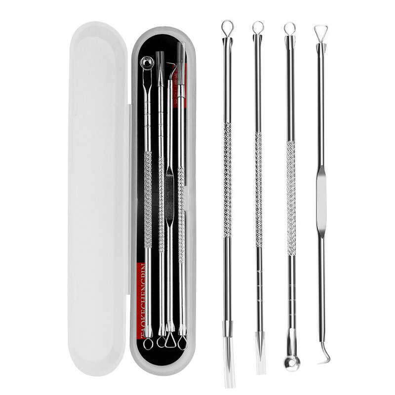 Acne Needle Remove Blackhead Blemish Pimple Comedone 4pcs/Set Double-ended Stainless Steel Facial Cleaning Skin Care