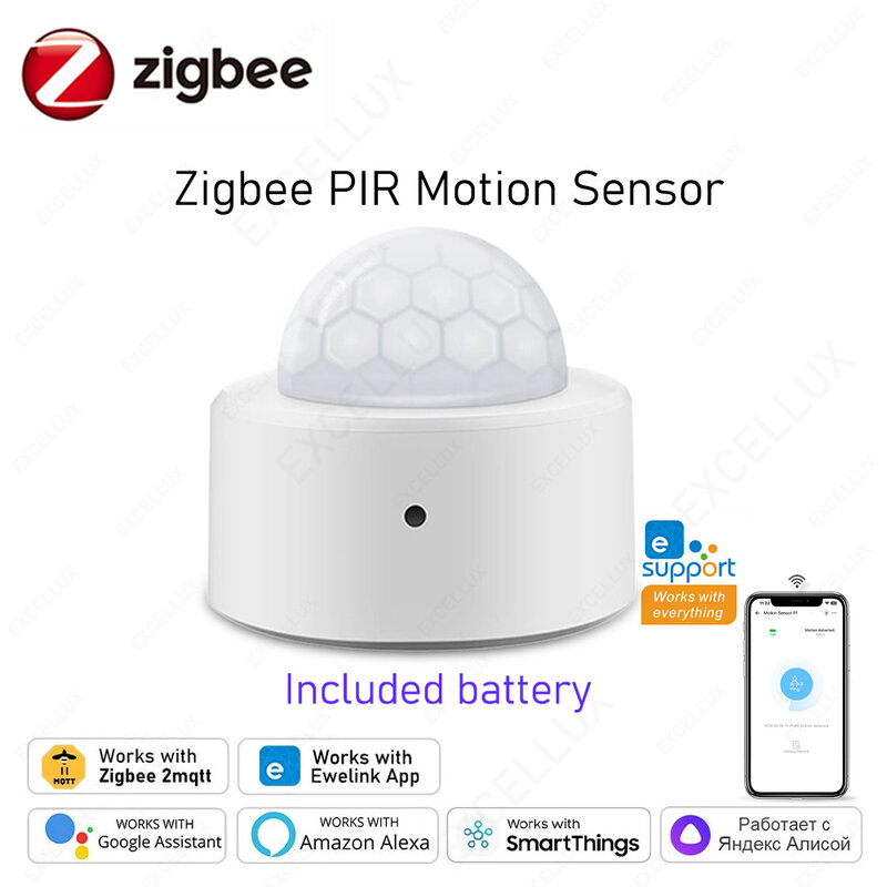 Zigbee Sensor de movimiento PIR humano EWelink, Detector infrarrojo inteligente, alarma de seguridad para el hogar, compatible con ZBBridge Z2M