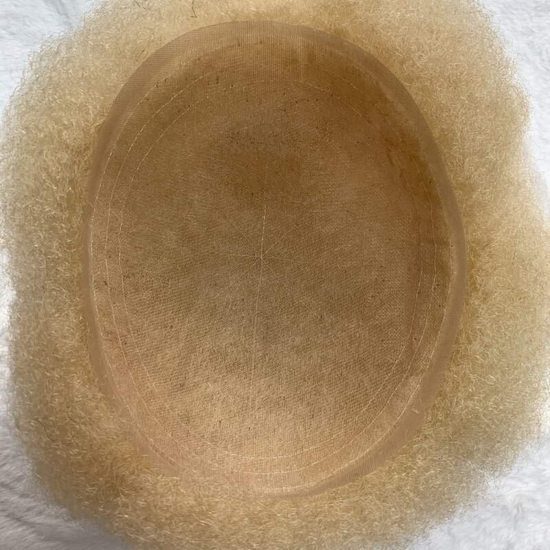 Tupé de cabello humano Afro para hombres, encaje completo, 8x10, pelucas rectas para hombres, reemplazo de cabello de 613 colores, sistema de cabello humano