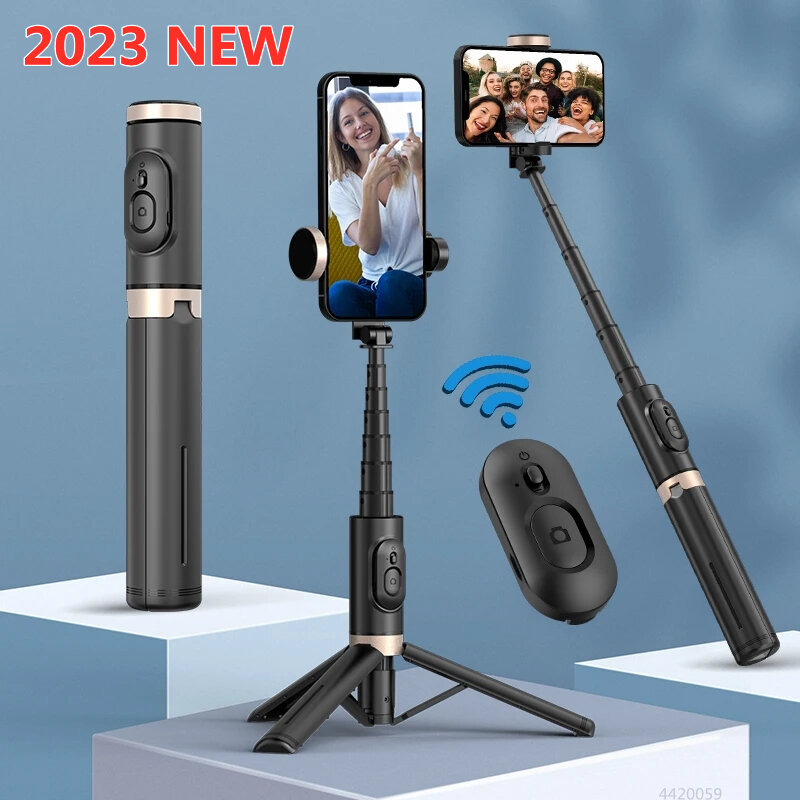 Roreta 2024 neues Bluetooth Selfie Stick faltbares kabelloses Stativ mit Bluetooth-Verschluss Ein beins tativ Live-Foto für iPhone