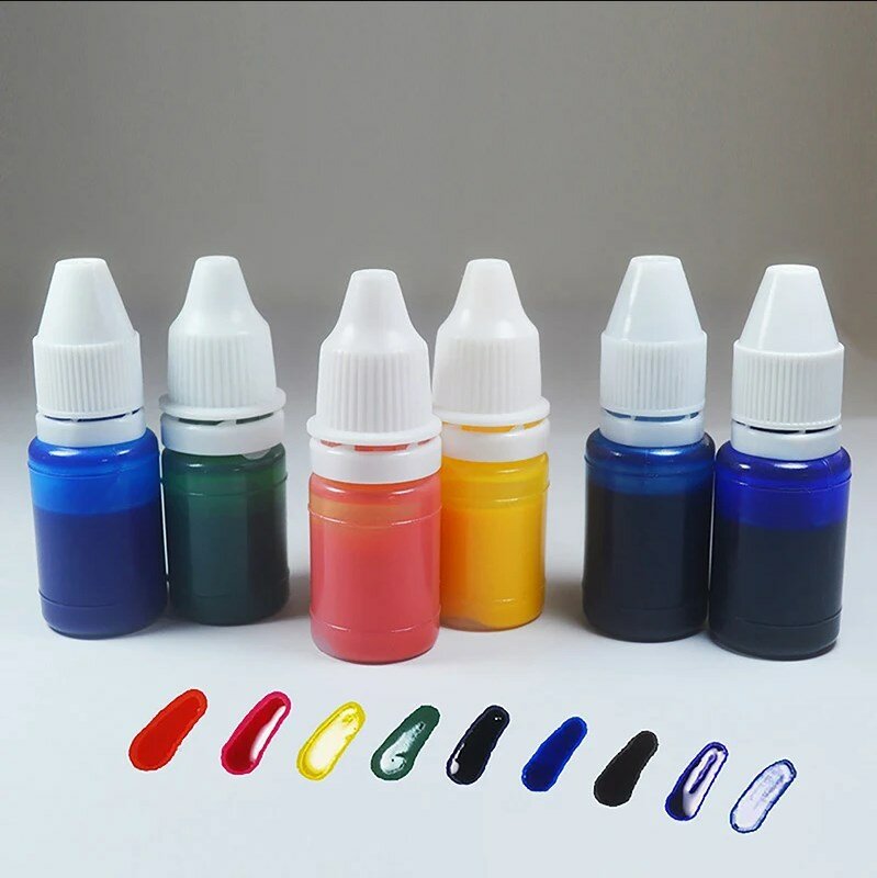 10ml DIY Colorful Flash Refill Ink Photosensitive Seal Stamp Oil For Wood Paper Wedding Scrapbooking Make Seal Office Supply