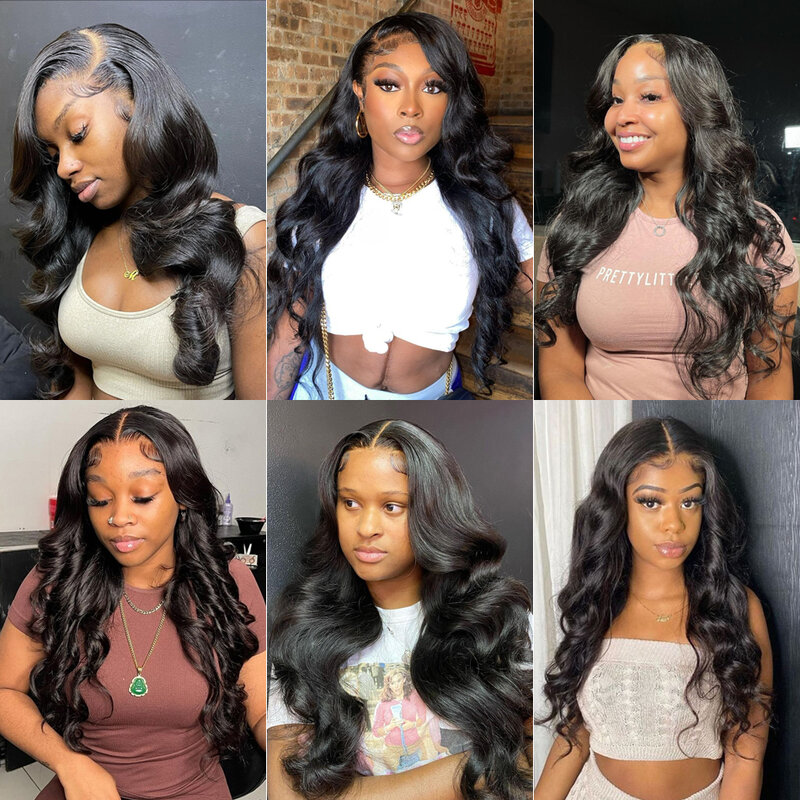 28 30 32 Inch Body Wave Human Hair Bundles with 13x4 Frontal Peruvian Hair Bundles with Frontal Remy 100% Human Hair Extension