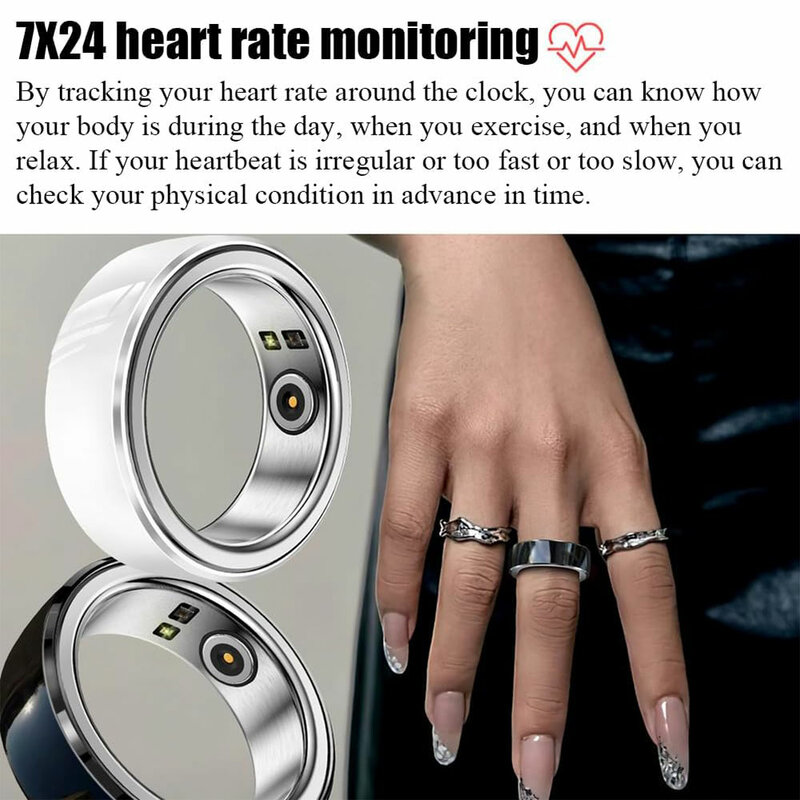 Multifunktion ale dimensionale Gesundheits überwachung neues tragbares Gerät Echtzeit-Datenempfangs-App ip68 wasserdichter Smart Ring