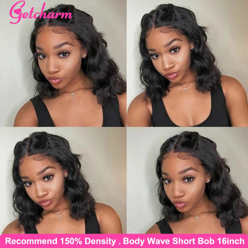 Wear And Go Short Bob Wig Body Wave Lace Front Human Hair Wigs For Women 13x4 HD Transparent Lace Frontal Wig Glueless Wig
