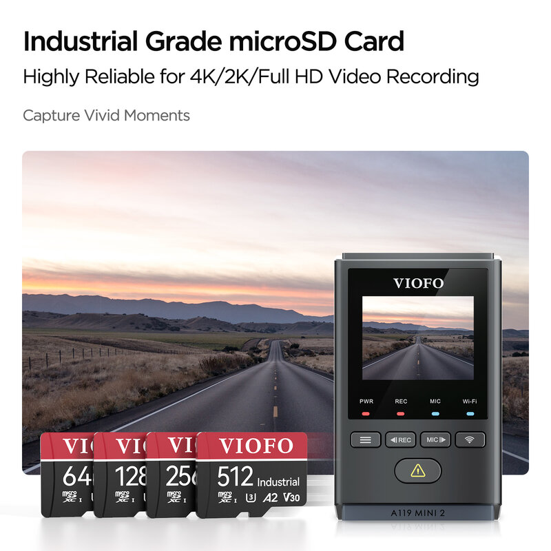 Cartão de memória VIOFO Professional, High Endurance, 256GB, 128GB, 64GB, 32GB, 512GB, UHS-3