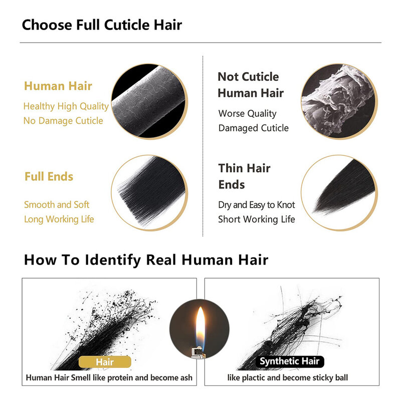 Extensões pretas naturais retas do cabelo humano, cabelo real do Virgin, cabelo sem emenda, Virgin 100%