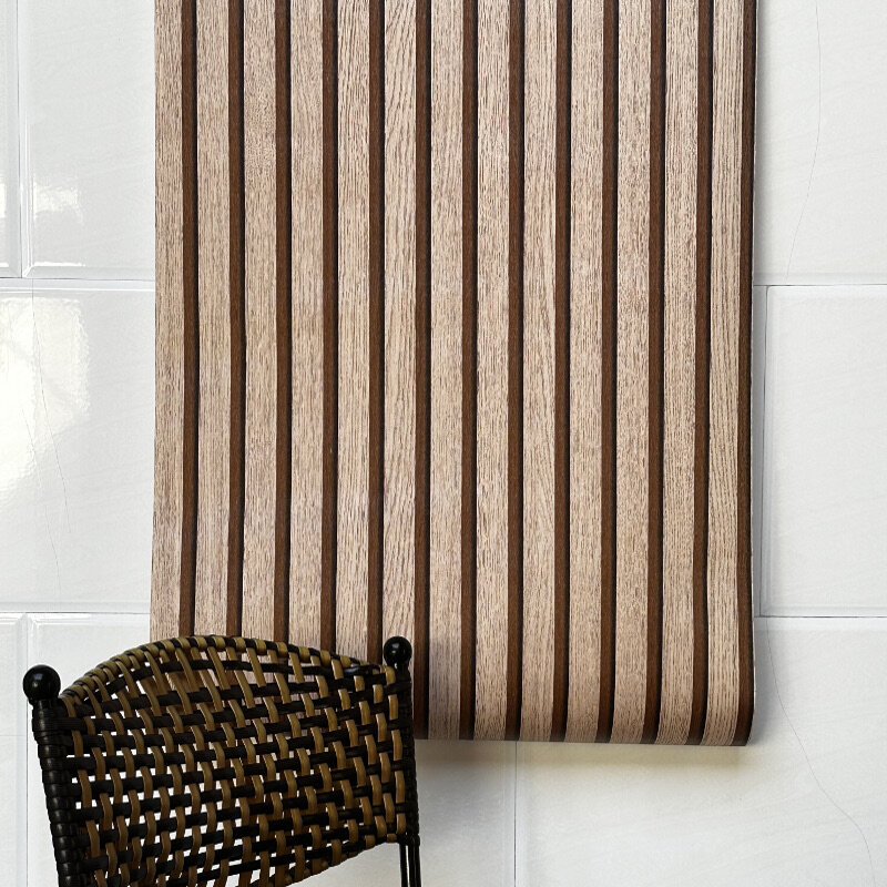 Ovoin-rollo de papel tapiz de PVC con efecto 3D, listones de madera de roble, Retro, para pared de TV y decoración de sala de estar, sin pegamento, No es un Panel