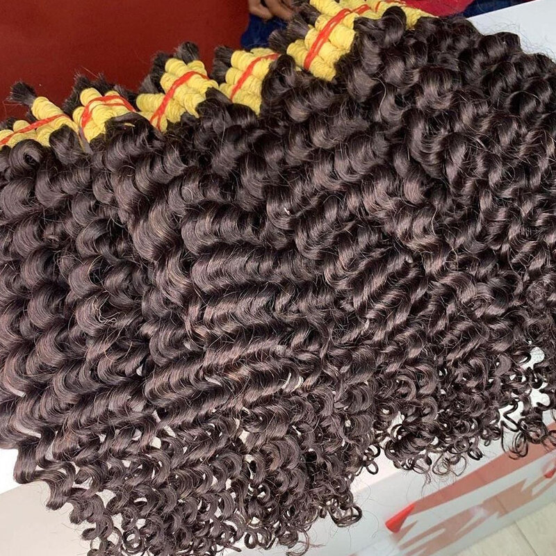 Menselijk Haar Bulk Diepe Golf Geen Inslag Haar Bundels Voor Het Vlechten Van Krullend Haar Vlechten Braziliaanse Natuurlijke Zwarte Human Hair Extensions