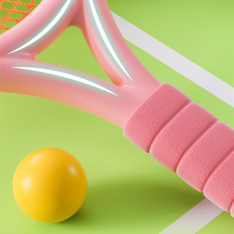 Racchette da Tennis per bambini, palline da allenamento morbide volani da Badminton racchette famiglia giocattolo sportivo interattivo forniture per giochi colorati nuovo