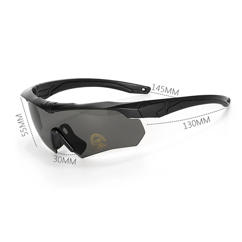 Nowe spolaryzowane okulary taktyczne 3 soczewki okulary do wspinaczki sportowe wiatroszczelne, pyłoszczelne okulary okulary ochronne