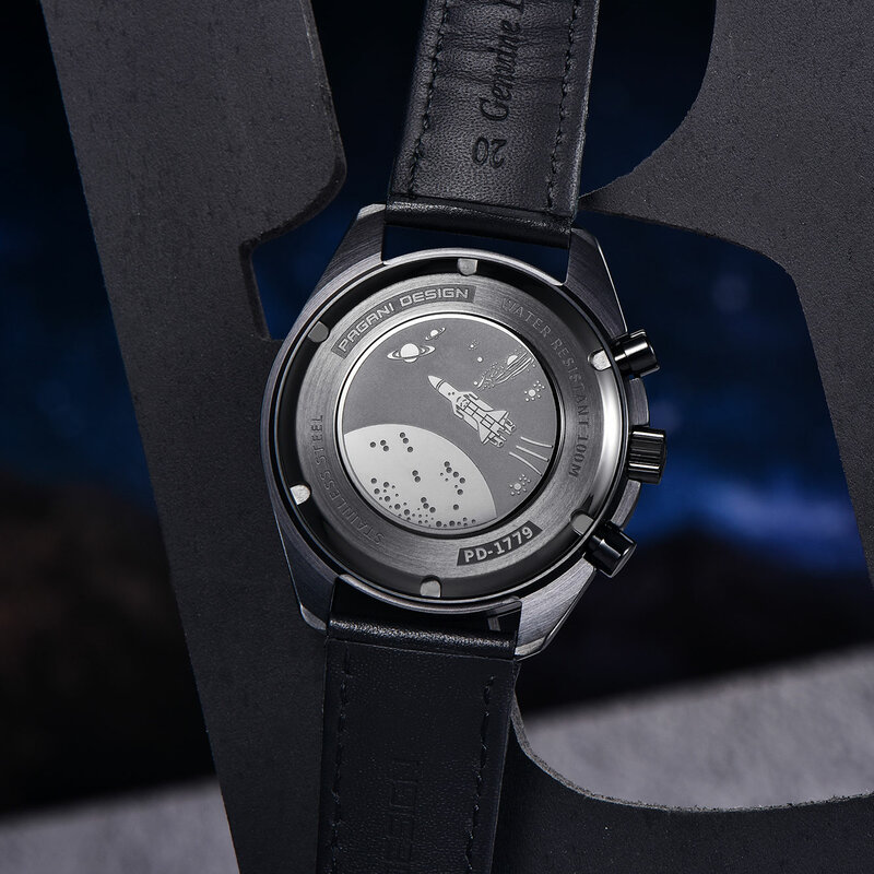 Zegarek księżycowy PAGANI DESIGN dla mężczyzny moda kwarcowy wodoodporny szkielet sportowy chronograf AR szafirowe szkło 1779 Reloj hombre