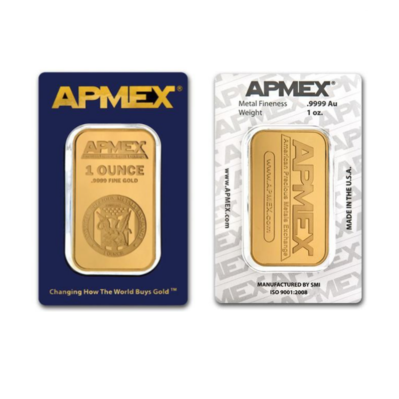 1 Oz Apmex Gold Bar Hoge Kwaliteit Vergulde Apmex Edelmetaal Niet-Magnetische Zilveren Bar Hot Selling Relatiegeschenk Collectible