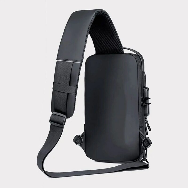 Lederax Men Sling Bag Waterproof Antitheft Chest Bag with USB Charging Port Shoulder Bag LD468