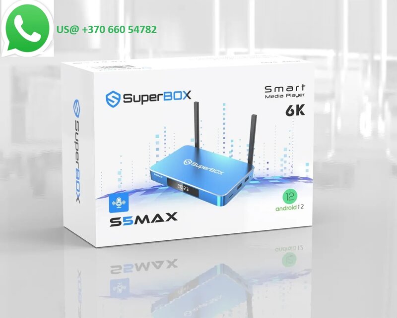 Smile Box S5 Max 8K HDMI, carte 64 Go, lecteur, prolongateur WiFi, clavier, vente en stock