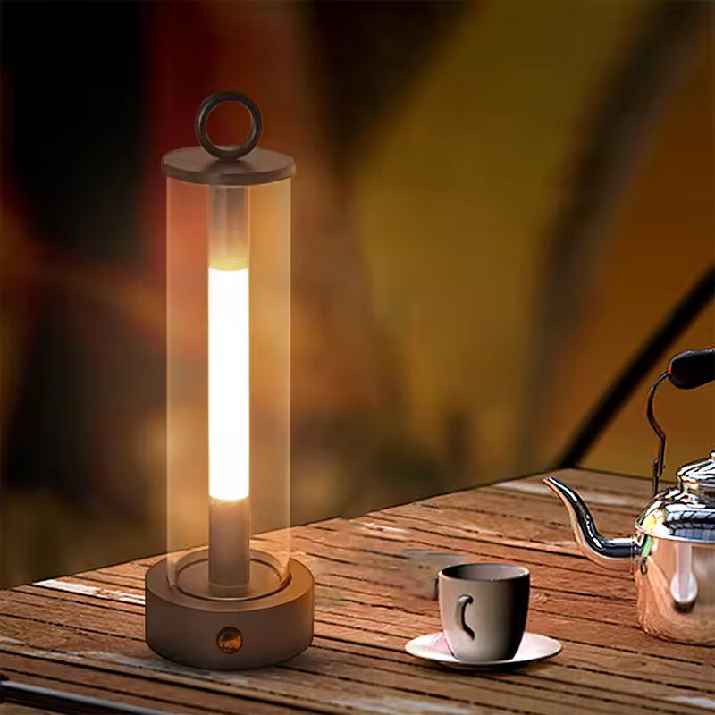 Lámpara LED de mesa táctil recargable, luz nocturna moderna, tres colores, mesita de noche, barra de luz ambiental creativa, decoración al aire libre