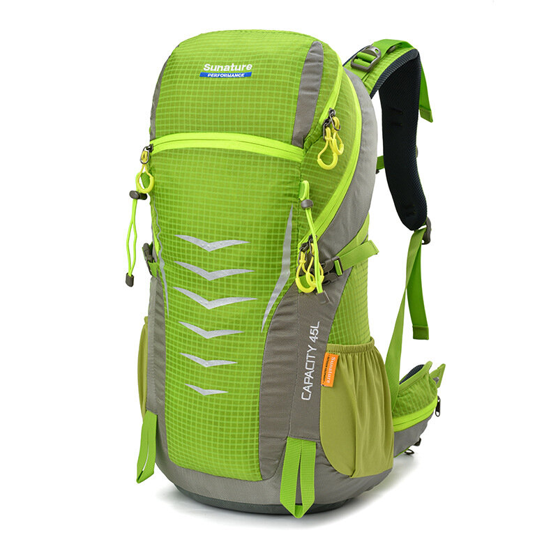 Zaino da campeggio da trekking da 45 litri per viaggi di arrampicata sistema di cuscinetti di grande capacità bagaglio da esterno borsa posteriore sportiva leggera impermeabile