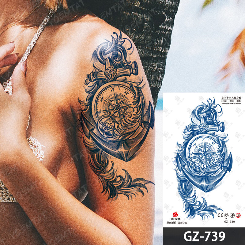 Полуперманентная темная водостойкая Временная тату-наклейка череп Chicano Death, чернила, стойкие татуировки, боди-арт, искусственная татуировка для женщин и мужчин
