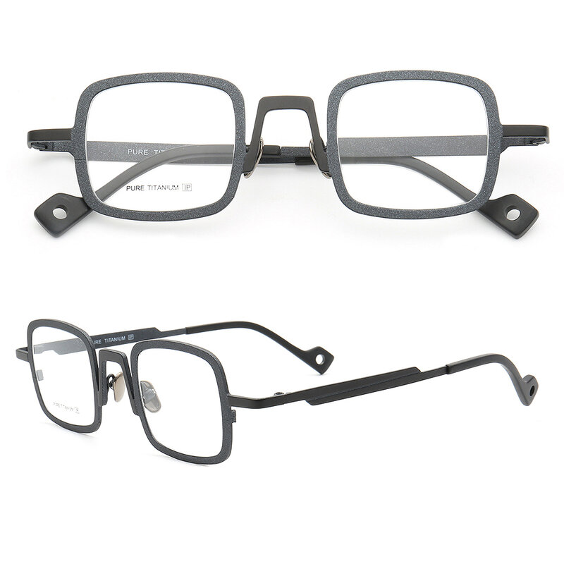 الرجعية النساء التيتانيوم النقي العين إطارات النظارات الرجال البصرية مربع إطارات النظارات موضة كامل حافة معدنية النظارات Rx نظارات الأزرق