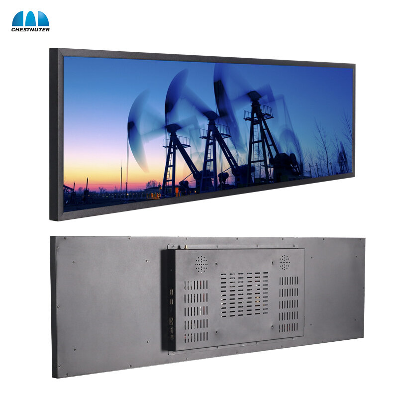 24 inch indoor super wide LCD screens stretched bar touch screen Advertising Display bar type lcd