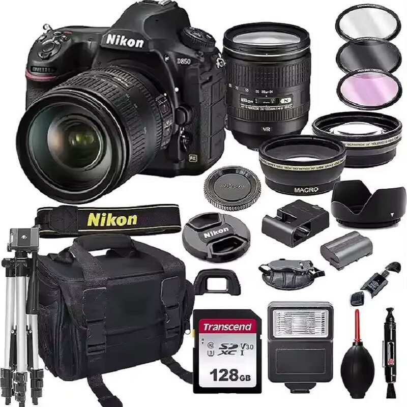 Miglior prezzo per fotocamera DSLR D850 FX D7500 con obiettivo 24-120mm f 4G AF-S ED VR 64GB Pro con accessori Extra
