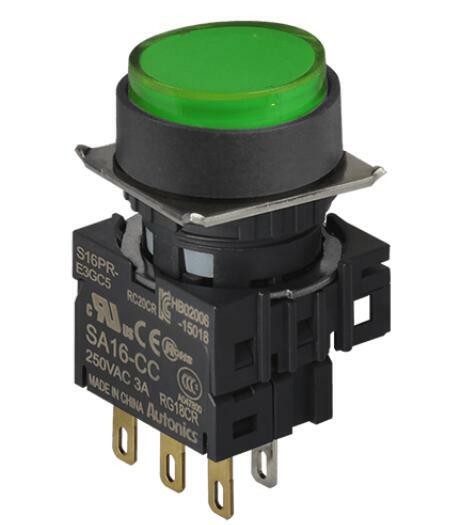 Bloqueo de contacto de S16PR-E3GC24, especificaciones eléctricas, voltaje/corriente: 250VAC ~/3a