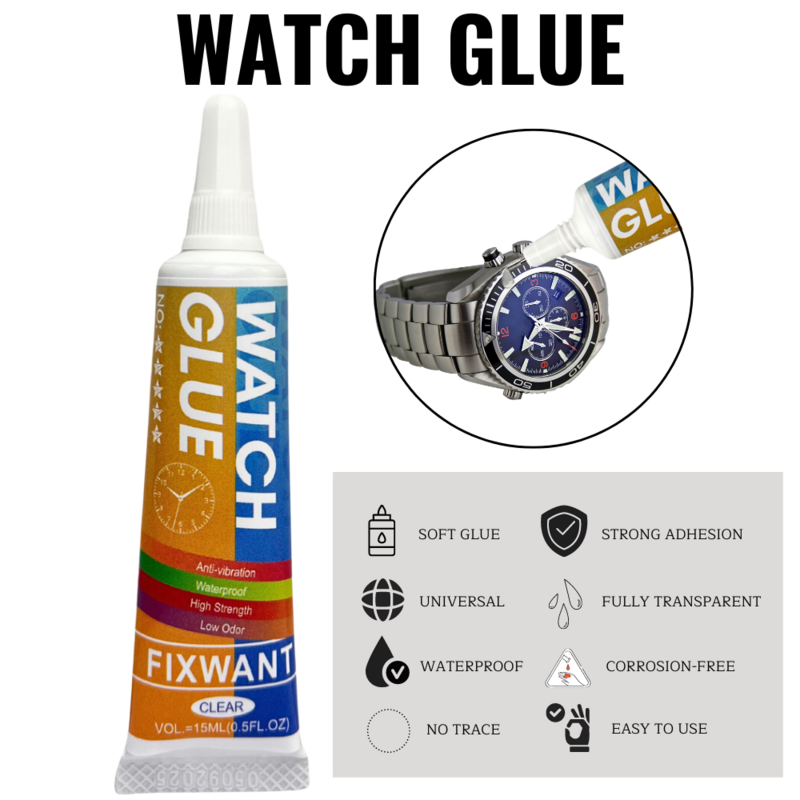 FIXWANT 15ml Transparent Glass Screen Repair Glue Waterproof Soft Small Gap DIY Jewelry Inlay Special Watch Glue