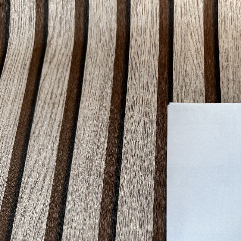 ovoin 3D Effect Oak Wood Slats Retro Wallpaper PVC Wall Paper Roll For TV Wall and Living Room Decor - No glue, Not a Panel