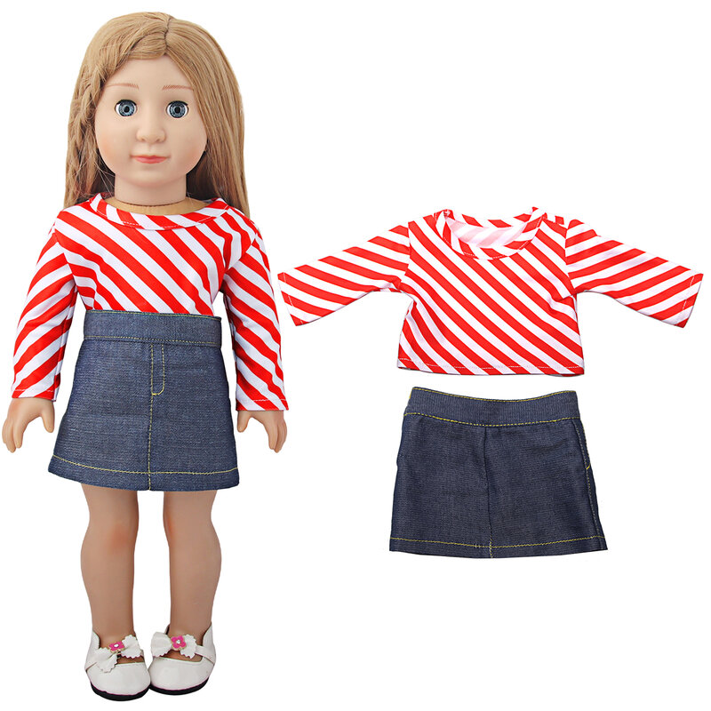 Юбка на бретельках + штаны Летний стиль для детских вещей 43 см и американских кукол для девочек 18 дюймов, аксессуары для новорожденных