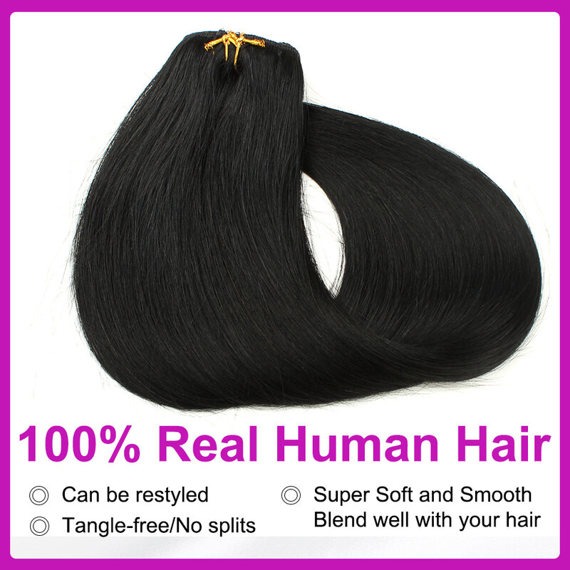 SOVO 60 gramów doczepiane włosy Clip in 100% ludzki włos kolor Ombre 3 szt. Ludzkie włosy doczepiane doczepiane dla kobiet