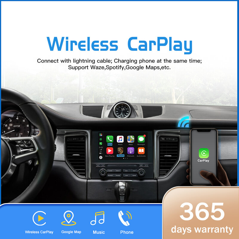 Wireless Apple Carplay Module For Porsche PCM 4.0 Bosxter Cayman 911 Macan 2017-2018 Android Auto Mirroring Car Play Adapter Box