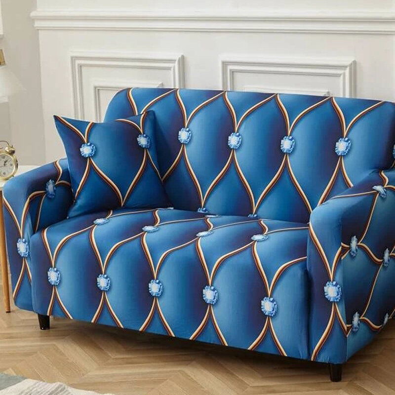 Funda de sofá elástica para sala de estar, Protector de muebles con estampado de cuentas de cristal