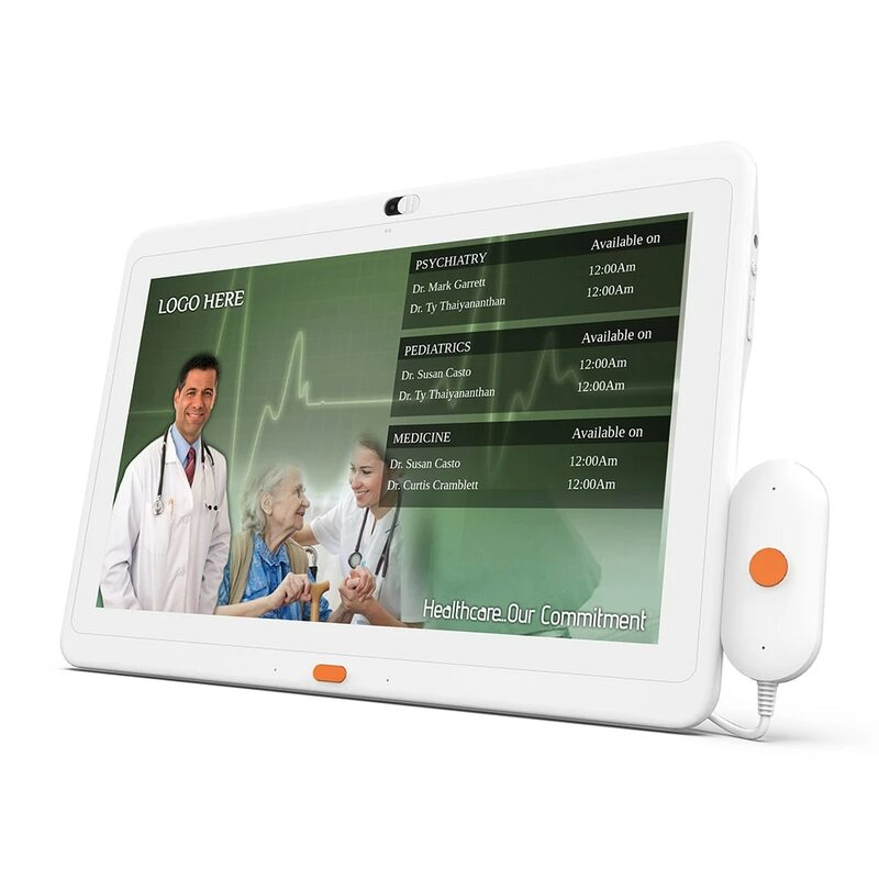 10 Inch Mediale Tablet Pc Voor De Gezondheidszorg (Android 11, Poe, Privacy Camera, Sos, Echo Annulering, Vesa Voor Bed Gemonteerd)