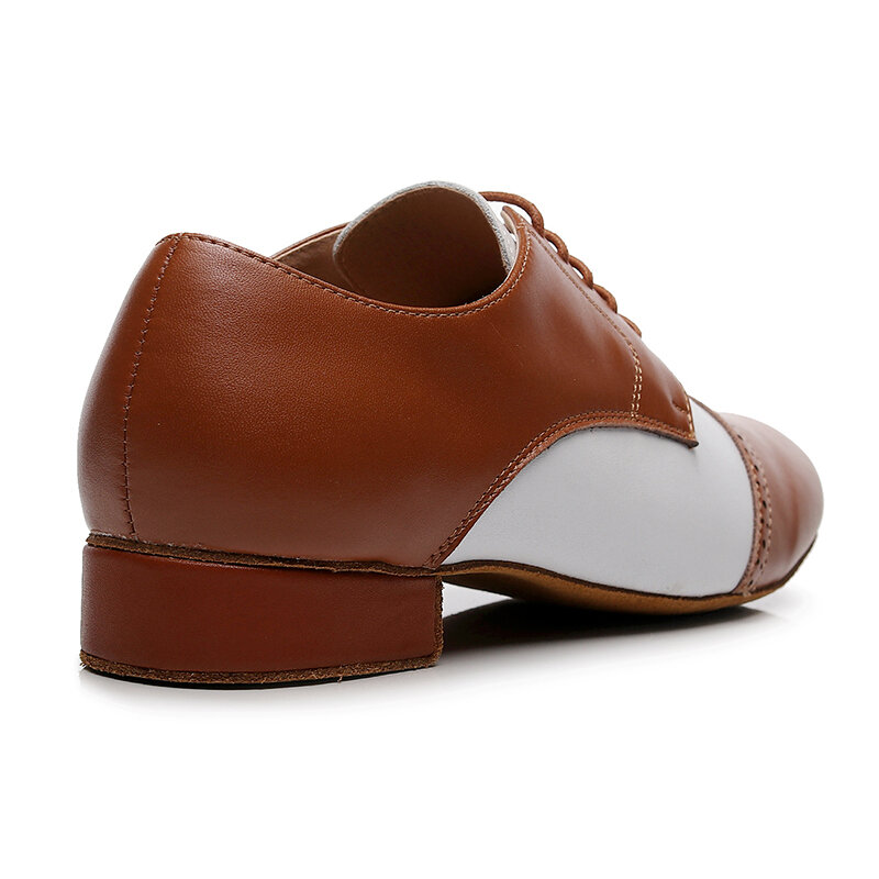 Zapatos de baile latino para hombre, calzado de ante marrón para salón, Salsa, Tango, Jazz, EU38-48