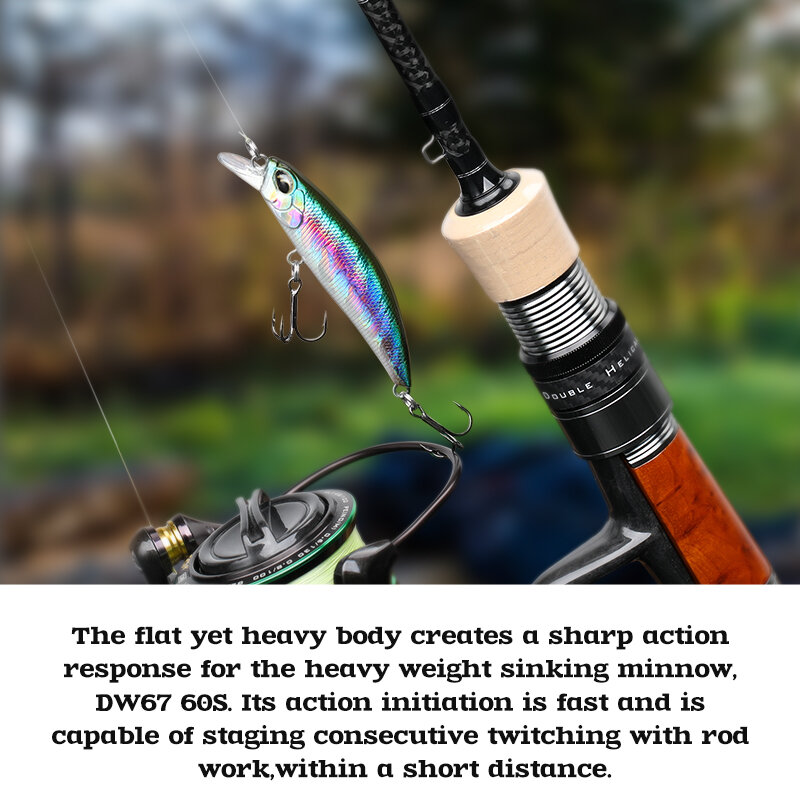 TSURINOYA Sinking Minnow 60S 60mm 6.1g DW67 New Fishing Lures Professional Hard Lure Pencil Wobbler Crankbait Bass Pike Baits
