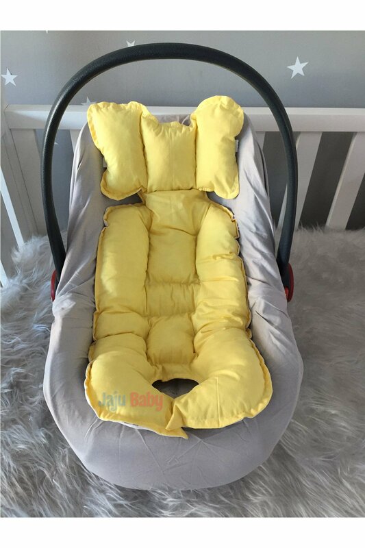 Bantal kursi mobil kuning buatan tangan-bantal Kereta Bayi