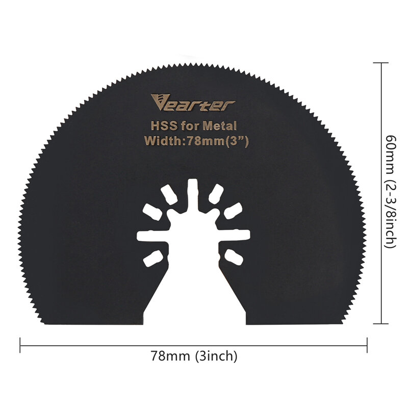 Vearter 4個半円hcs/hss振動マルチツールブレード80ミリメートルユニバーサル木材プラスチックpvc軟質金属爪穴オープナー